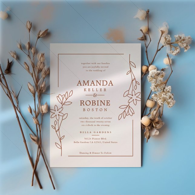 Rustic Terracotta Bröllopsinbjudan Inbjudningar (Skapare uppladdad)