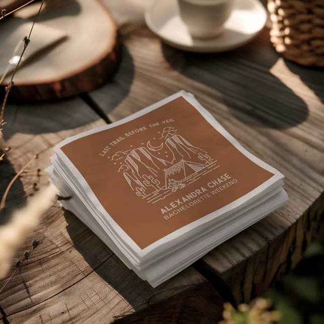 Rustic Terracotta Camp Bachelorette Helg Pappersservett (Rustic Terracotta Camp Bachelorette Weekend Napkins)