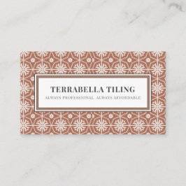 Rustic Terracotta Geometric Tile Mönster Tiling B Visitkort
