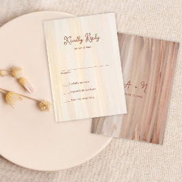 Rustic Terracotta Guld Watercolor Monogram Bröllop OSA Kort