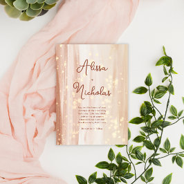 Rustic Terracotta Guld Watercolor & Script Bröllop Inbjudningar