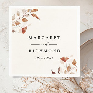 Rustic Terracotta Löv Fall Wedding Pappersservett