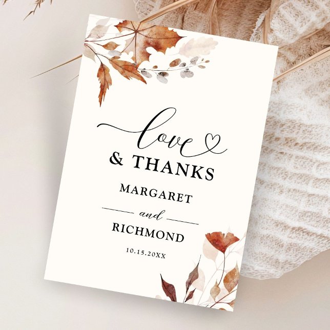 Rustic Terracotta Löv Fall Wedding Tack Kort (Skapare uppladdad)