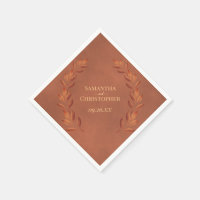 Rustic Terracotta Lövs Diagonal Design Bröllop