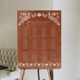 Rustic Terracotta Mexican Bröllop Seating Chart