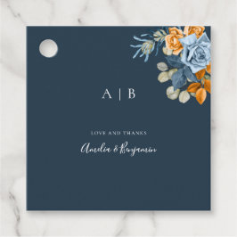 Rustic Terracotta Navy Blue Rust Tack Bröllop Gåvor Etiketter