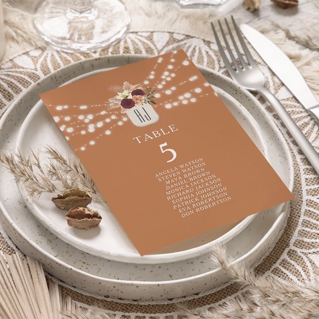 Rustic Terracotta Orange Bröllop Sittdiagram (Skapare uppladdad)