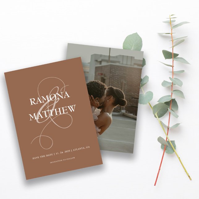 Rustic Terracotta Photo Ampersand sparar datumet Spara Datumet (Skapare uppladdad)