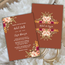 Rustic Terracotta Watercolor Blommigt Hösten