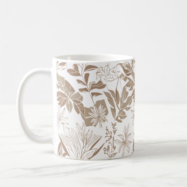 Rustic Terracotta WildblommBoho Eclectic Vår Kaffemugg (Vänster)