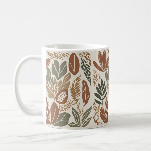Rustic Terracotta WildblommBoho Eclectic Vår Kaffemugg (Vänster)