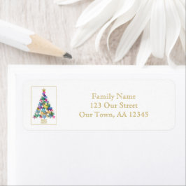 Rustic Texas Julgran Returadress Etikett