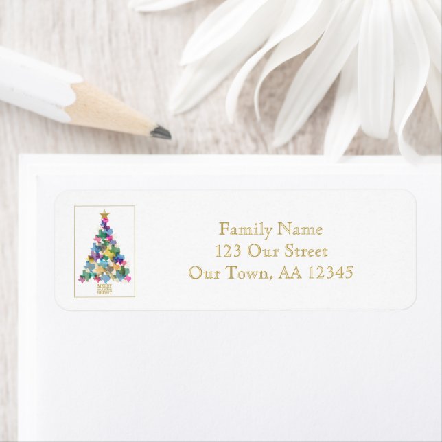 Rustic Texas Julgran Returadress Etikett (Insitu)