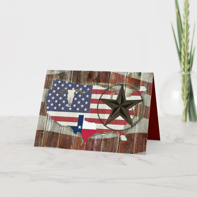 Rustic Texas Lone Star Texas Long Horn Inbjudan (Framsida)