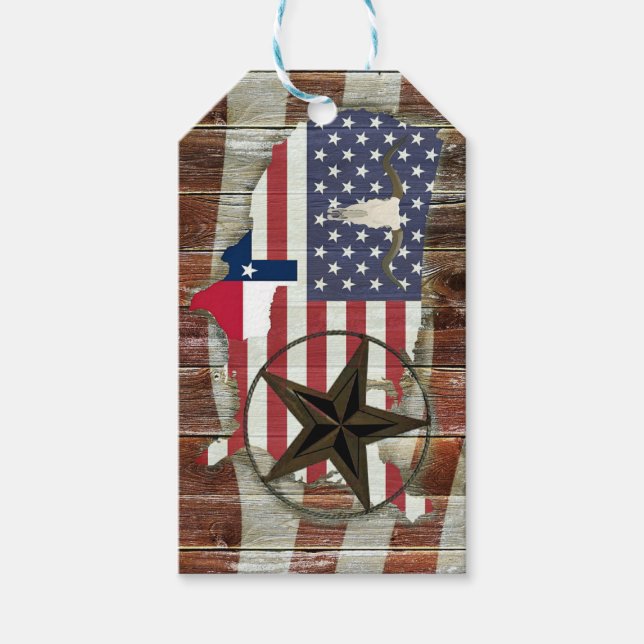Rustic Texas Lone Star Texas Long Horn Presentetikett (Framsidan)