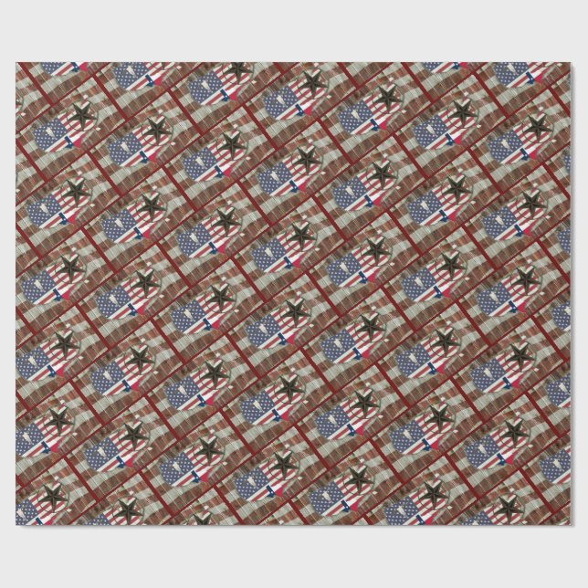 Rustic Texas Lone Star Texas Long Horn Presentpapper (Platt)