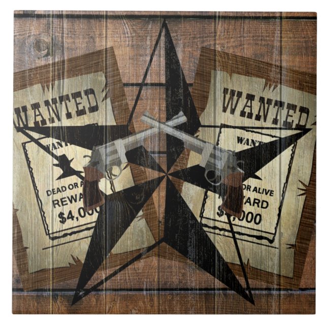 Rustic Texas Star Western Dual Pistols ville ha et Kakelplatta (Framsidan)