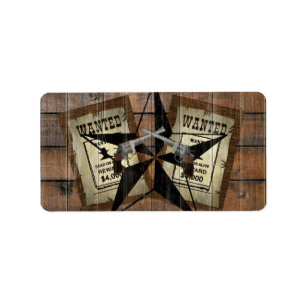 Rustic Texas Star Western Dual Pistols ville under Adressetikett