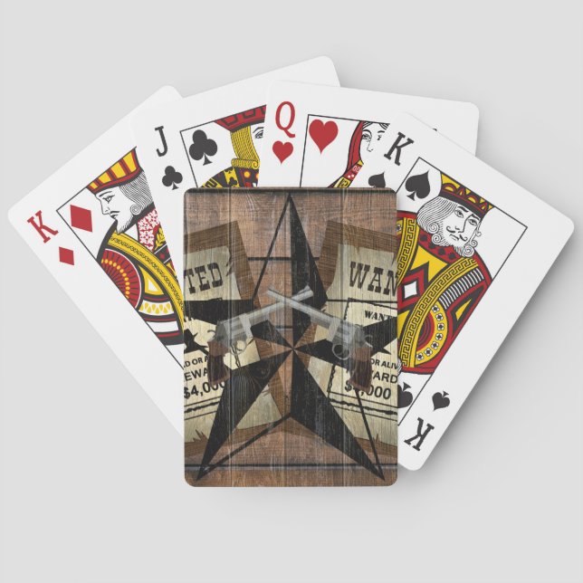 Rustic Texas Star Western Dual Pistols ville under Casinokort (Baksidan)