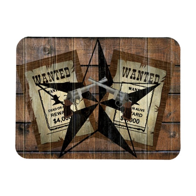 Rustic Texas Star Western Dual Pistols ville under Magnet (Horisontell)