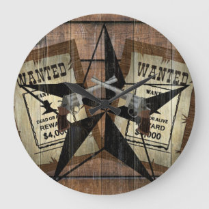 Rustic Texas Star Western Dual Pistols ville under Stor Klocka