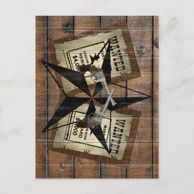 Rustic Texas Star Western Dual Pistols ville under Vykort (Framsida)