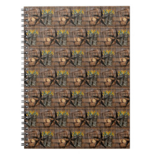 Rustic Texas Star Western Pistol CowboyBoots Anteckningsbok