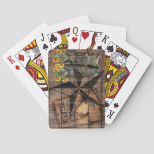Rustic Texas Star Western Pistol CowboyBoots Casinokort