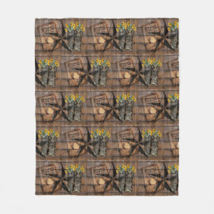 Rustic Texas Star Western Pistol CowboyBoots Fleecefilt