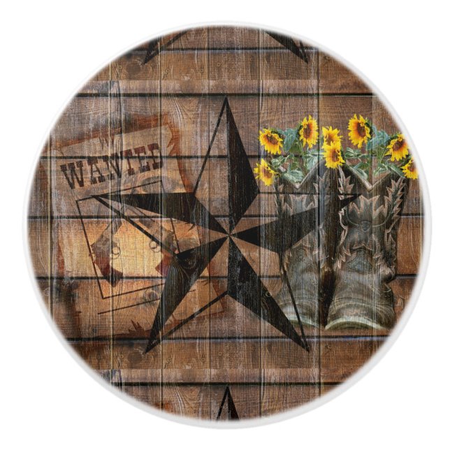 Rustic Texas Star Western Pistol CowboyBoots Knopp (Framsidan)