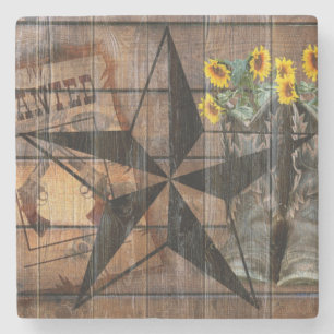 Rustic Texas Star Western Pistol CowboyBoots Stenunderlägg