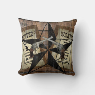 Rustic Texas Star Westernare Dual Pistols önskat t Kudde