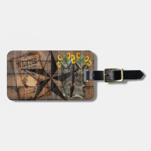 Rustic Texas Star Westernare Pistol Cowboy Boots Bagagebricka
