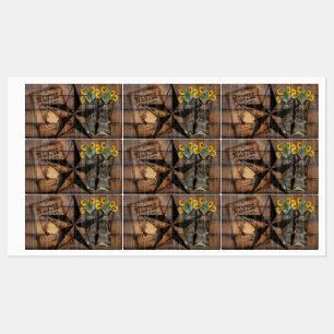 Rustic Texas Star Westernare Pistol Cowboy Boots Klistermärke