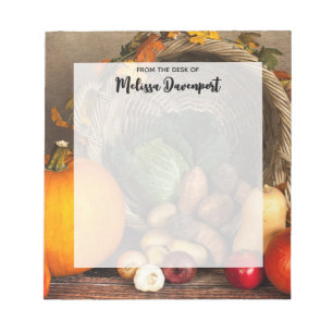 Rustic Thanksgiving Bord Bountiful Harvest Anteckningsblock