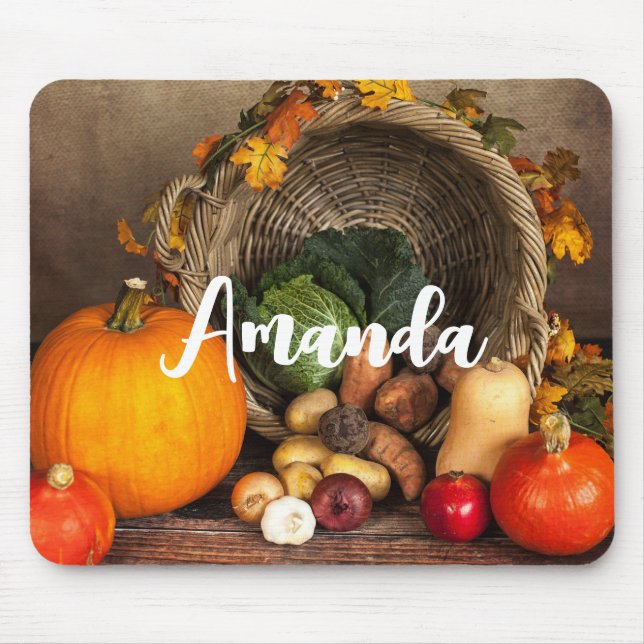 Rustic Thanksgiving Bord Bountiful Harvest Musmatta (Framsidan)