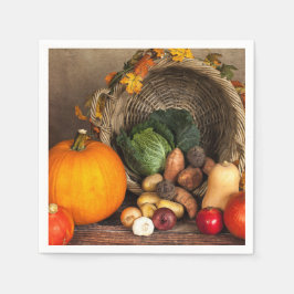 Rustic Thanksgiving Bord Bountiful Harvest Pappersservett