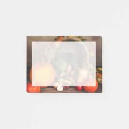 Rustic Thanksgiving Bord Bountiful Harvest Post-it Block