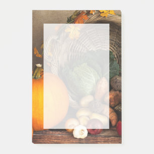 Rustic Thanksgiving Bord Bountiful Harvest Post-it Block