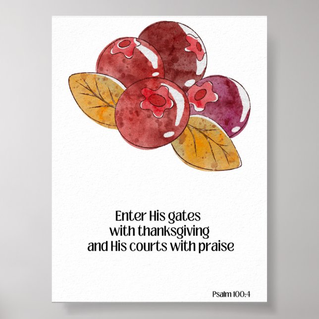 Rustic Thanksgiving Christian Art Poster (Framsidan)