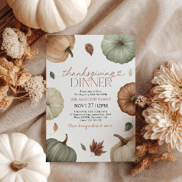 Rustic Thanksgiving Dinner Pumpkin Fall Inbjudningar
