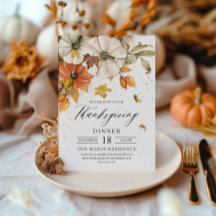 Rustic Thanksgiving Dinner Pumpkin-inbjudan