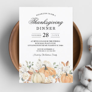 "Rustic Thanksgiving Dinner Pumpkin Inbjudningar