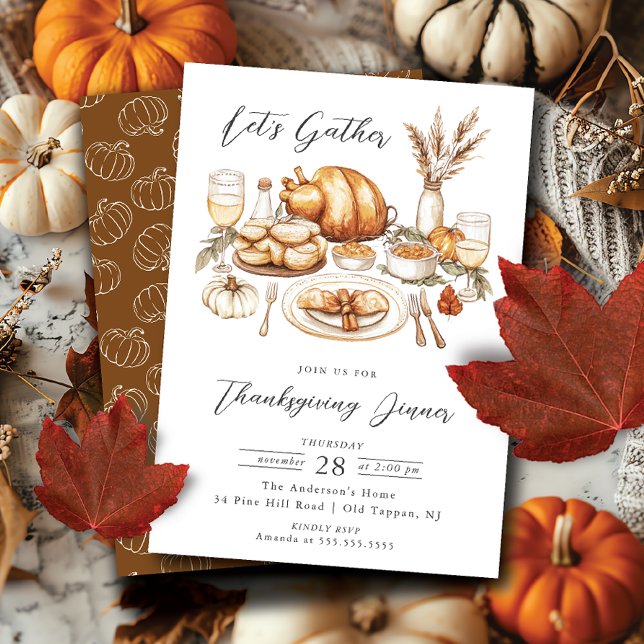 Rustic Thanksgiving Gathering Inbjudningar (Skapare uppladdad)