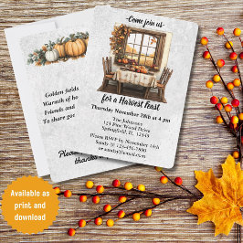Rustic Thanksgiving Gathering Inbjudningar