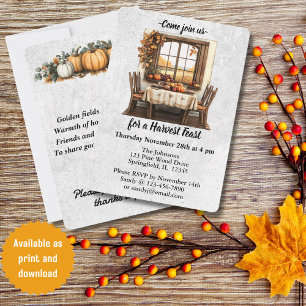 Rustic Thanksgiving Gathering Inbjudningar