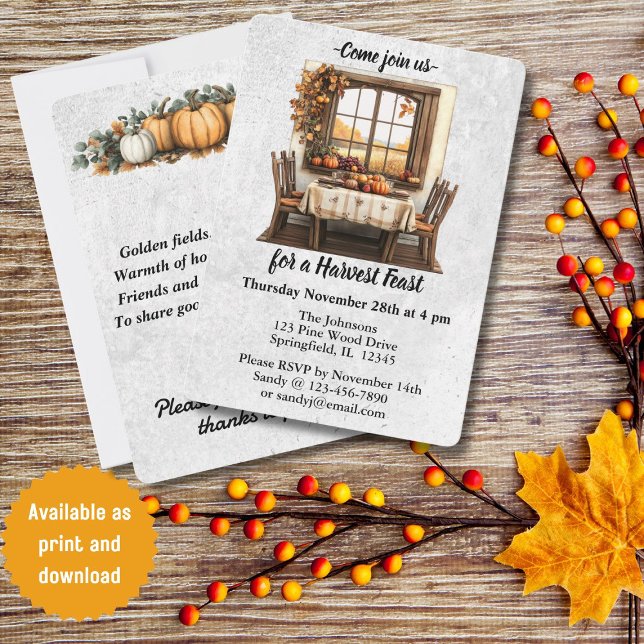 Rustic Thanksgiving Gathering Inbjudningar (Skapare uppladdad)