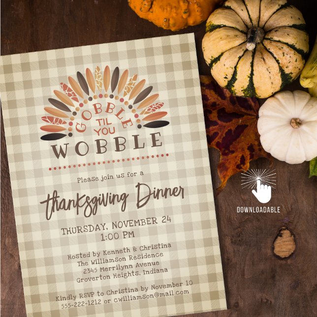 Rustic Thanksgiving - middag Turkiet Play Inbjudningar (Skapare uppladdad)