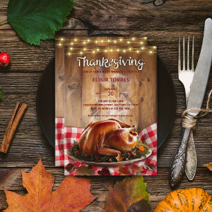 Rustic Thanksgiving Rosted Turkey Baby Shower Inbjudningar