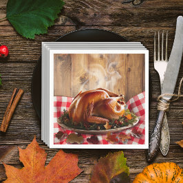 Rustic Thanksgiving Rosted Turkey Baby Shower Pappersservett